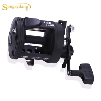 

Sougayilang 3000L-4000L Black Drum Trolling Fishing Reel High Quality Saltwate Black Right Hand Trolling Fishing Tackle