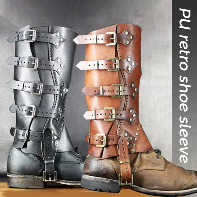 Copriscarpe Medievali In Pelle - Gambali Da Pirata Per Cosplay E Halloween - Foto 2