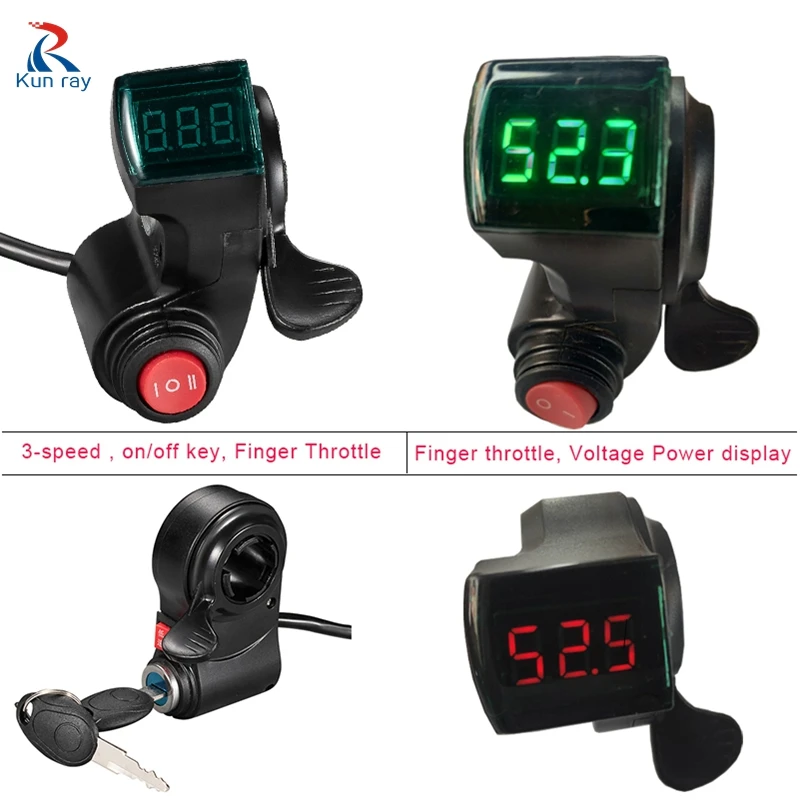E Bike Thumb Throttle 12V/24V/36V/48V/60V/72V LCD Digital Battery Voltage Display Electric Scooter Finger Multifunction | Спорт и