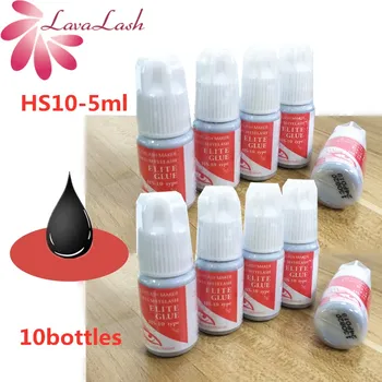 

10 bottles Elite HS10-5ml Glue For Eyelash Extension Korea original black eyelash glue eye lashes glue 7-8 Weeks Makeup Tools