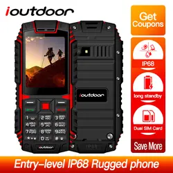 Ioutdoor T1 прочный телефон 2G GSM Особенности IP68 противоударный Водонепроницаемый пыле мобильный телефон 2,4 "Dual SIM сзади Камера FM 2100 mAh