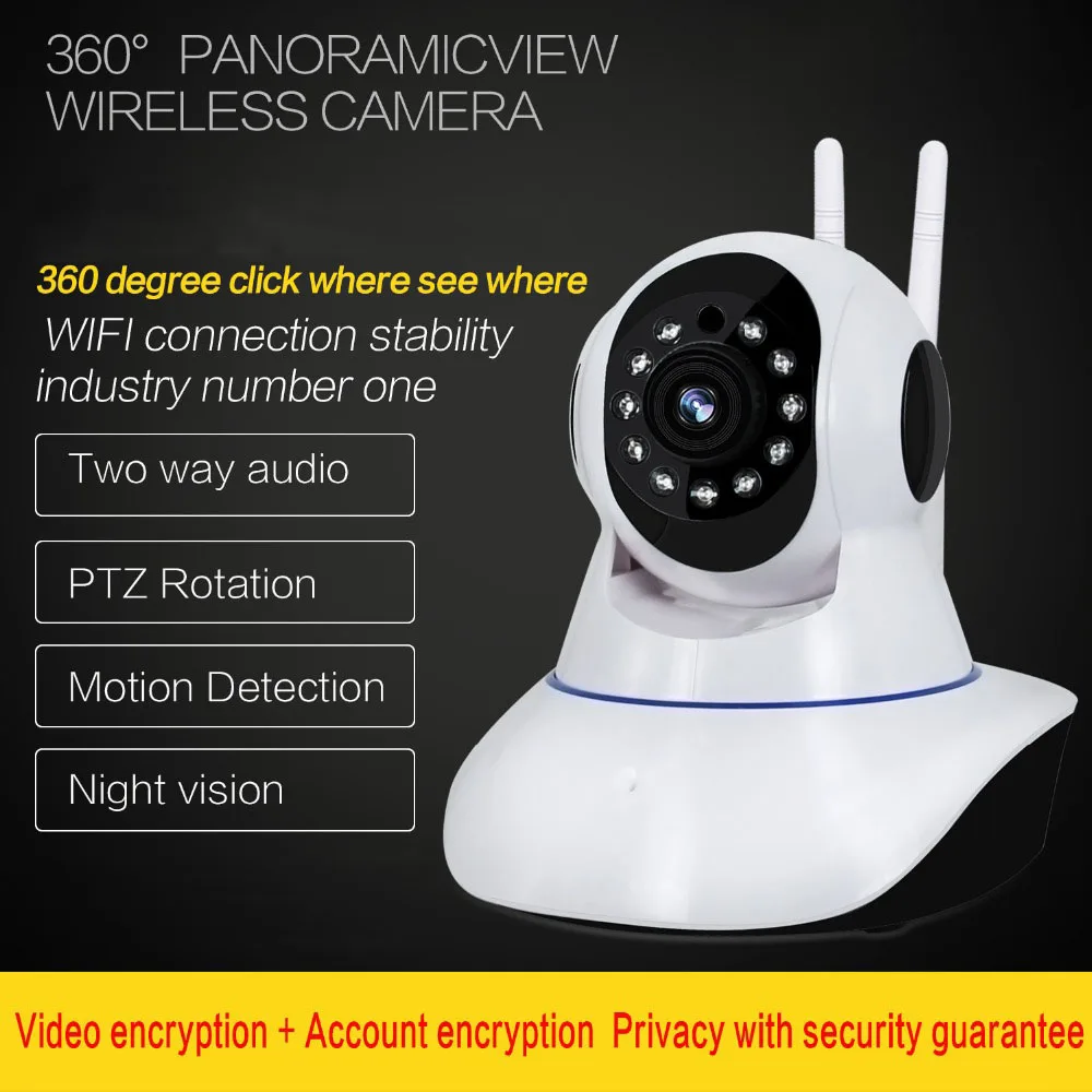 IP камера 1080P с углом обзора 360 градусов PTZ Wi Fi ИК подсветка|Камеры видеонаблюдения|