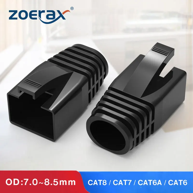 ZoeRax 50 шт в наборе RJ45 Ethernet сетевой кабель натяжения сапоги Разъем Чехлы для CAT8 CAT7