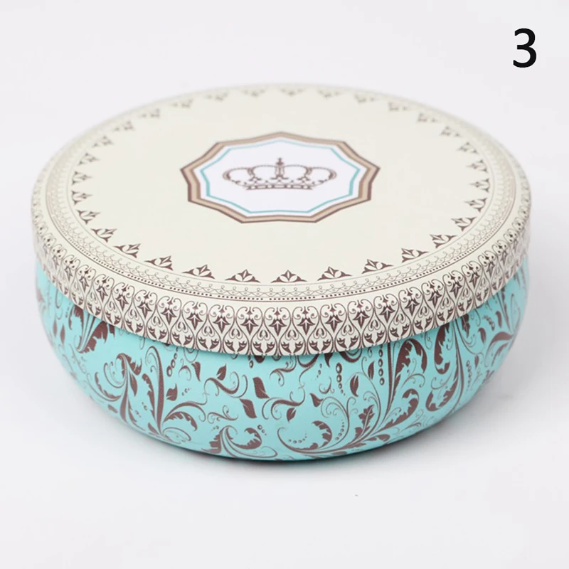 1PC Multi-Style Mini Round Pocket Tea Sugar Coffee Storage Box Tin Box Kitchen Flower Drawing Style Mousse Cake Packaging Gifts