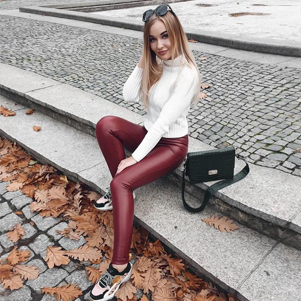 red tight trousers