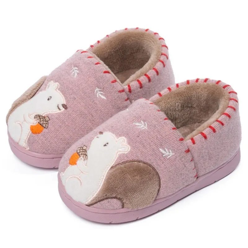 Детские тапочки для малышей; детская зимняя модная обувь для мальчиков и девочек; теплые домашние тапочки с милыми животными; детские Тапочки