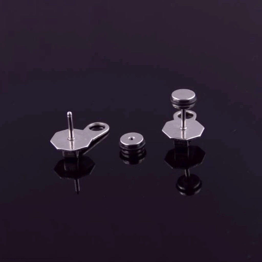 Punk Cool Men Women Zipper Puller Earrings Stainless Steel Ear Studs Jewelry