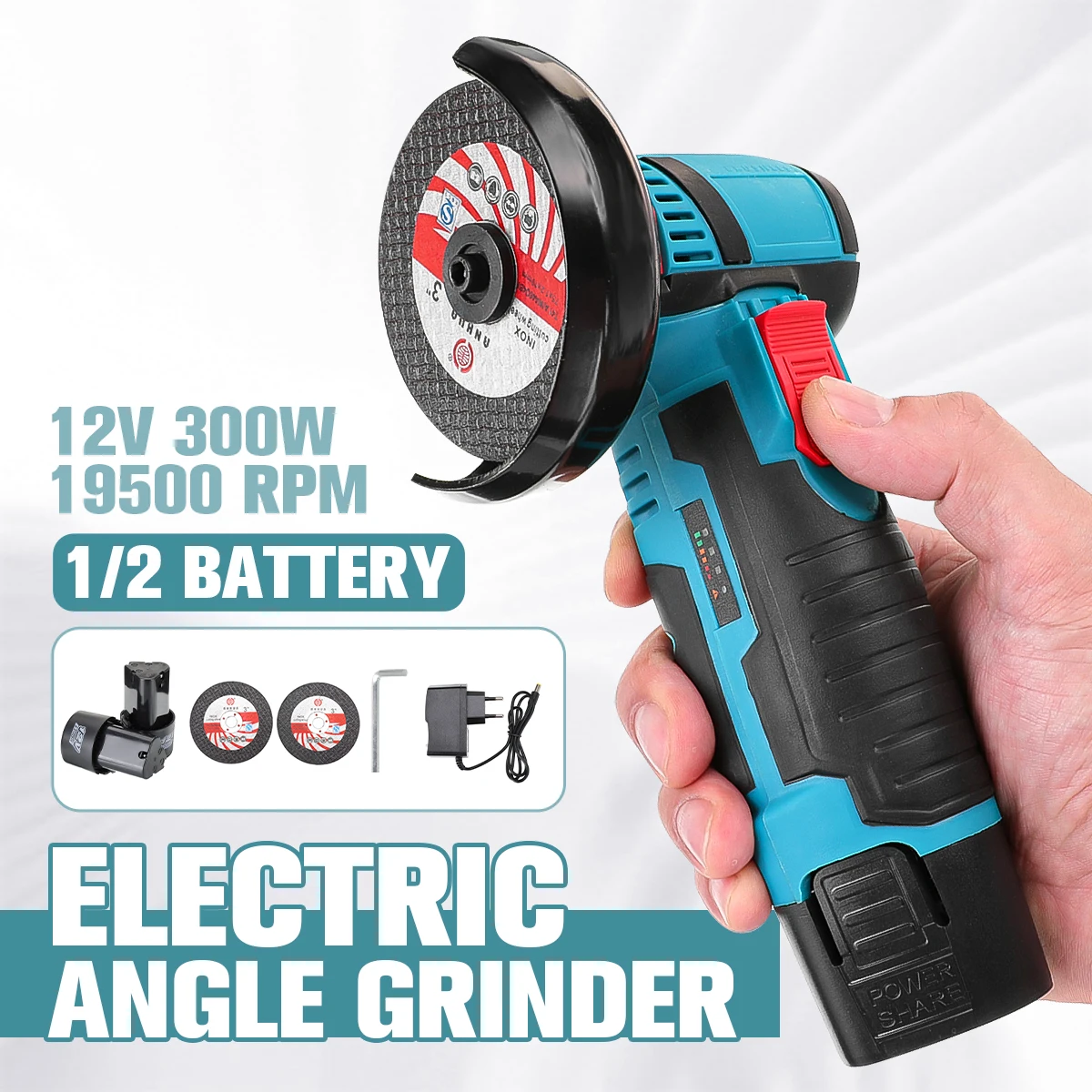 12V Mini Cordless Angle Grinder Brushless Cutter Tools Small Polishing Machine Cutting Portable Power Tool Saw Blade Home DIY