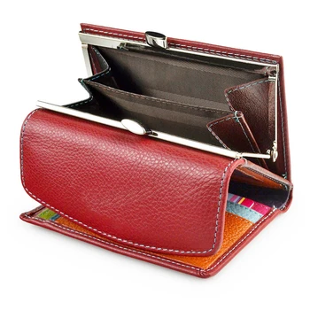 

Fashion Mini Wallet Women Genuine Leather Wallets Soild Hasp Short Wallet Female Small Woman Clutch Wallets Coin Purses