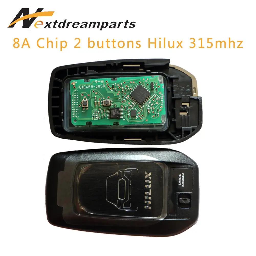 

2 Buttons Genuine Car Key for Hilux Toyota remote key 8A Chip 315mhz