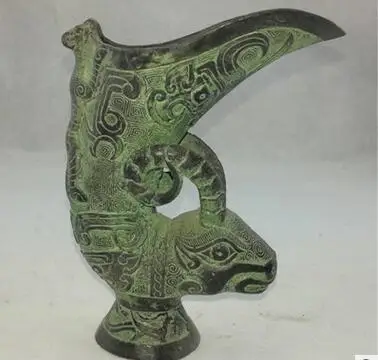

Antique antique collection miscellaneous bronze twelve zodiac glass bronze ornaments Yang Feng wine bottle