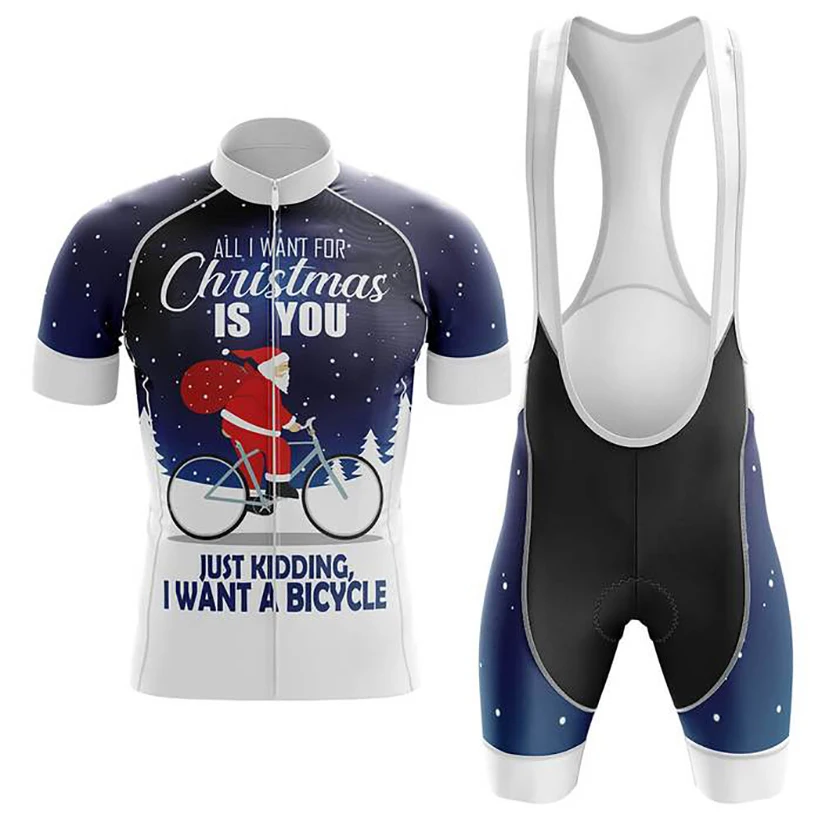 

Christmas 2022 Christmas Old Man Men's Cycling Kit Professional Cycling Clothing Quick Dry Summer Short-sleeved Cycling Shirt