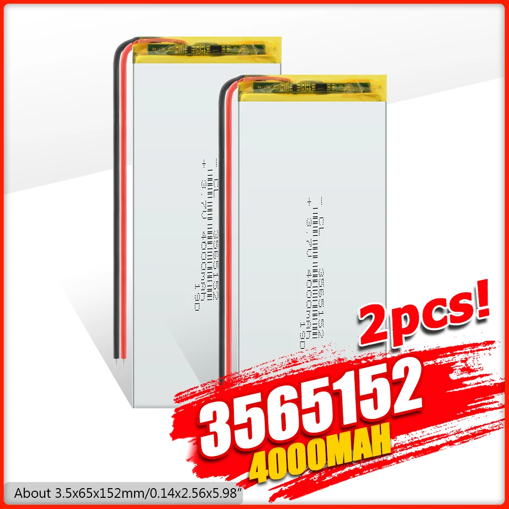 

3.7 V 4000mAh 3565152 Li-polymer Lithium Li Ion Polymer Battery PCM Protected For Tablet Pc POWER BANK E-book GPS MP3 MP4 MP5