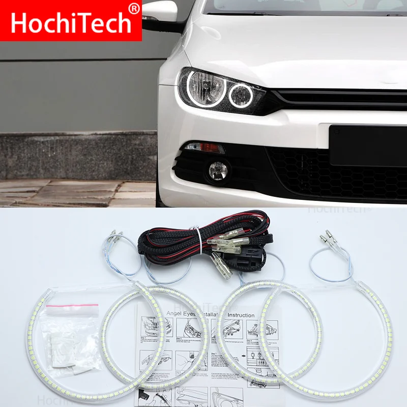 Для Volkswagen VW Scirocco 2008-2013 без проектора супер яркий белый цвет SMD комплект светодиодов «глаза ангела» дневной ходовой светильник DRL
