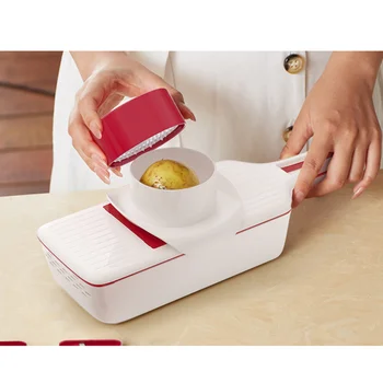 

Multifunction Vegetable Chopper 6 in 1 Food Dicer Veggie Cutter with Container Protected Interchangeable Blades Grater Vegetable