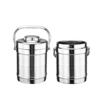 

1.4L Double-deck Stainless Steel Flask Vacuum Porridge Soup Food Lunch Box 27CM