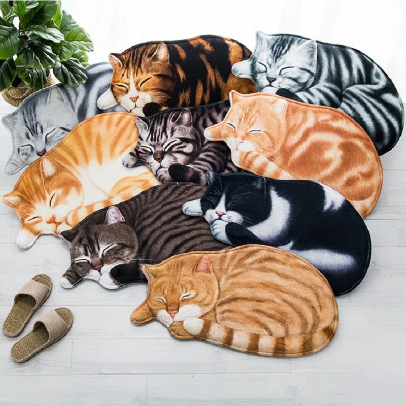 3D Cat Shape Carpet Rug Animal Print Carpets for Living Room Bedroom