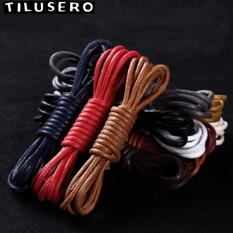 

1Pair Waxed Cotton Round Shoe laces Leather Waterproof ShoeLaces Men Martin Boots Shoelace Shoestring Z073