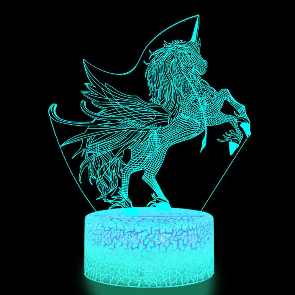 Светодиодный ночсветильник 3D 16 цветов милый Настольный с дистанционным