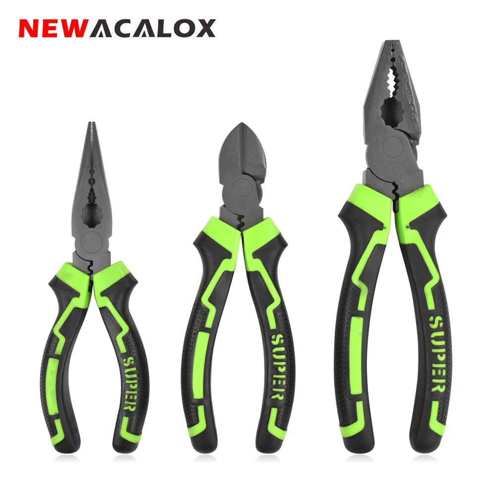 NEWACALOX ювелирные изделия DIY плоскогубцы Набор 6 '' 8'' инструмент для зачистки