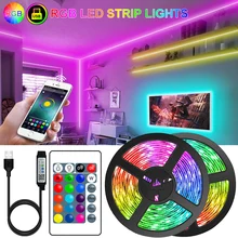 

USB LED Strip Light 5050 5V RGB LED Lamp Ribbon Flexible Lights For Room TV Desktop Screen BackLight Diode Tape