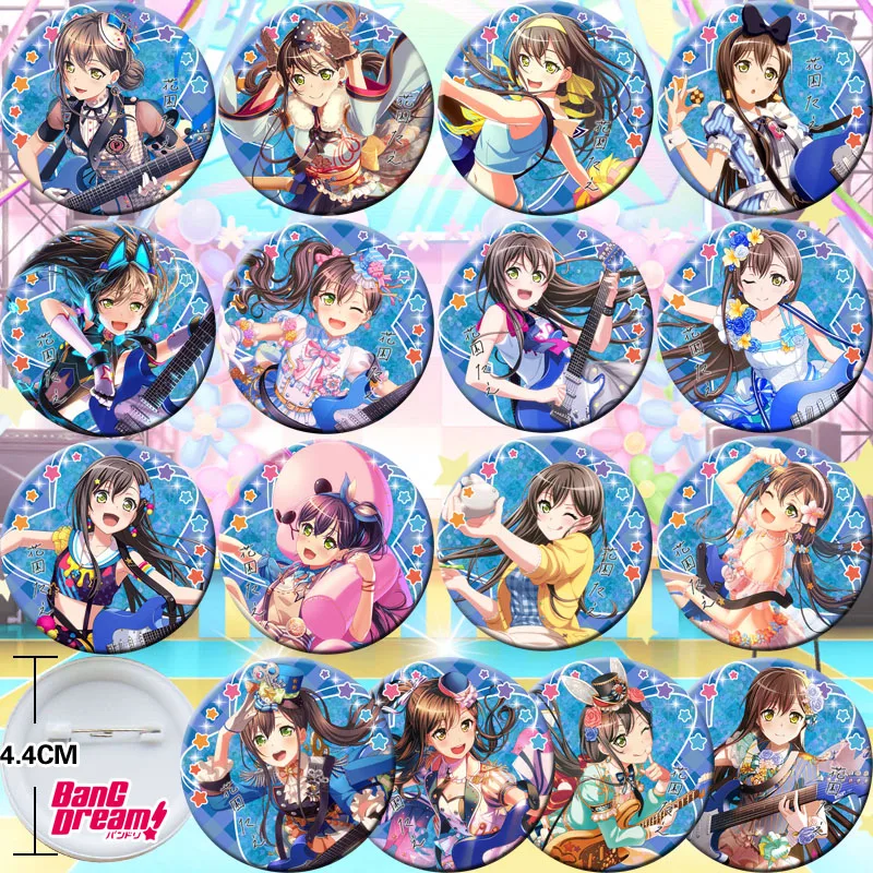 

BanG Dream! Badge Toyama Kasumi Ichigaya Arisa Collect Backpack Bags Bedge Button Brooch Pin Souvenir Anime Cosplay 16pcs