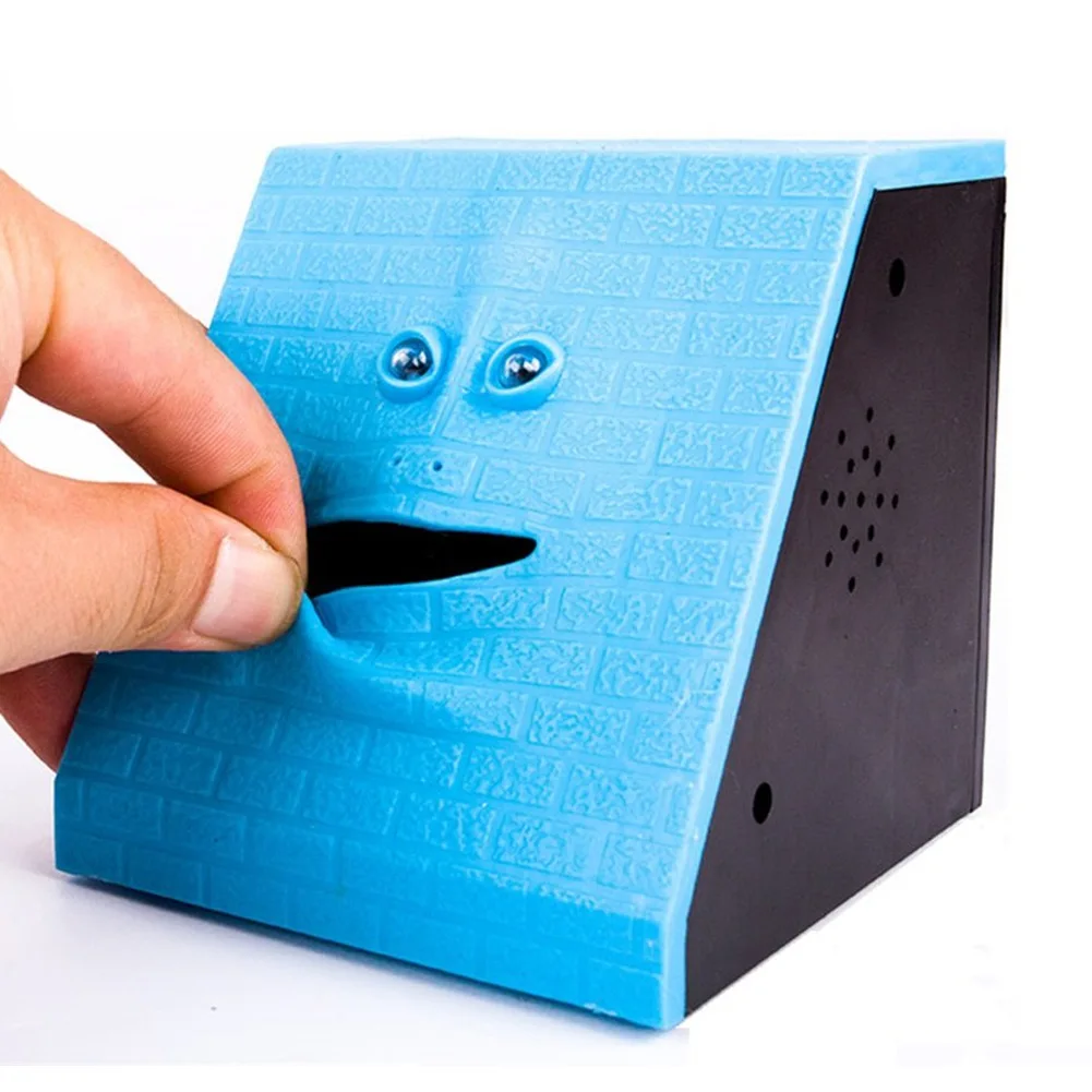  Cute Face Money Eating Coin Bank Battery Powered Saving Box Kids Toys Gifts LXY9
