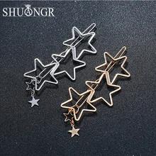 SHUANGR Модные женские полые звезды шпильки с сердечками для девочек металлическая заколка для волос заколки для волос аксессуары для волос