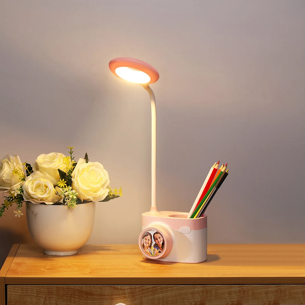 USB Перезаряжаемый Светодиодный настольный светильник с регулировкой яркости, настольная лампа для детей, для чтения, кабинета, прикроватной кровати, спальни, гостиной