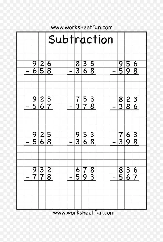 重组减法三年级工作表数字 幼儿园报纸盒png图片素材免费下载 图片编号 Png素材网