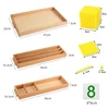 Montessori Decimal Arithmetic Toys Family Edition Set Bank Game Golden Beaded Digital Card Tray Preschool Kids Math Learning Toy 6