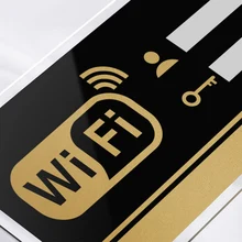 Wifi знак 3D акриловые зеркальные настенные наклейки перезаписываемая учетная запись и пароль для общественных Shope wifi вывески