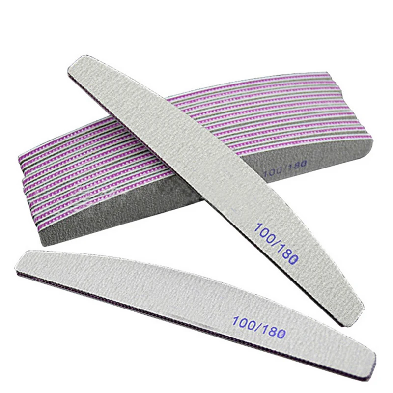 

Sandpaper Nail File Lime 100/180 Double Side Sanding Buffer Block Set Grey Nail Files For UV Gel Polish Manicure Tool