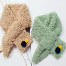 Шарф из овечьей шерсти, чистый цвет, для девочек, для маленьких мальчиков, с воротником, теплый, Восточный ворот, Осень-зима, шарф Джокера, для детей, B39