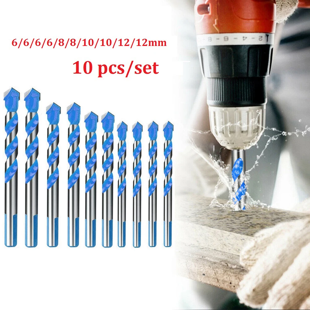 Набор сверл комплект из 10 твердосплавных насадок треугольной формы для