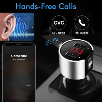 

Handsfree Bluetooth 4.0 FM Transmitter Modulator Car Car Player Charger Dual MP3 Wireless 3.4A Receiver Adapter Black USB A A8X9