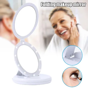 

Lighted Travel Makeup Mirror Compact Folding USB Charge or Batteries Operated ZGOOD