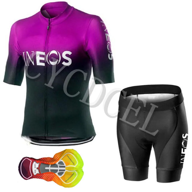Cycling set 18 Велосипедная майка, INEOS, Майо, Ropa Ciclismo, Hombre, командная одежда для велосипеда, Быстросохнущий комплект с коротким рукавом, MTB, велосипедная одежда, 16D гель - Цвет: Cycling set 18
