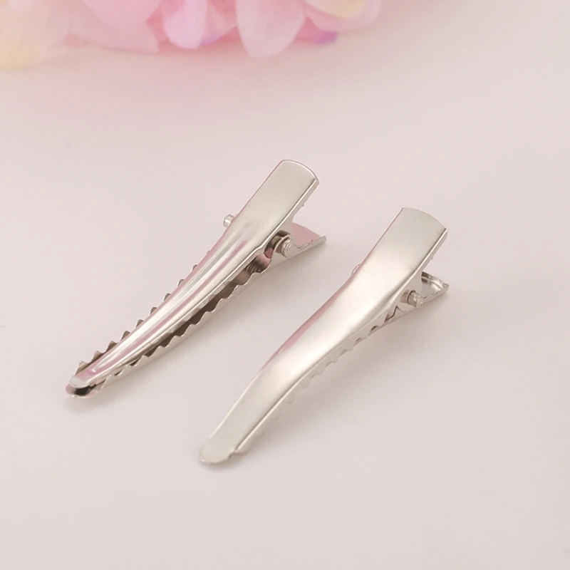 20pcs 25/30/35/45/50/60/80mm Clips Single Prong Alligator Hairpin With Teeth Blank Setting Jewelry Making Base For Hair Clips