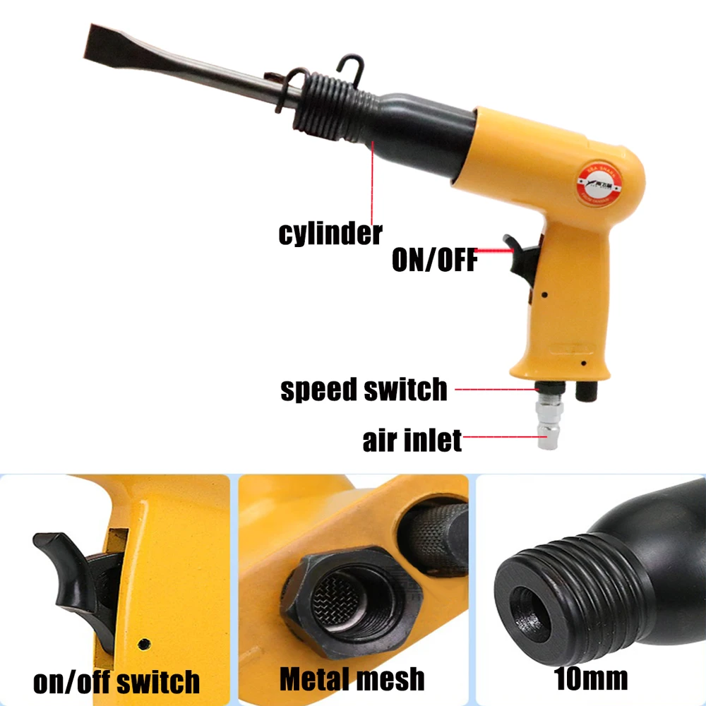 175 мм пневматический молот Профессиональный Ручной Пистолет Газовые лопаты 190Y Малый удаления ржавчины пневматические инструменты с 4 набор стамесок