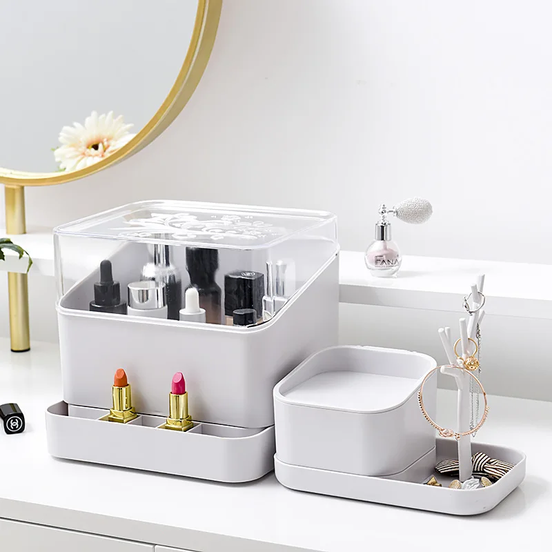  Plastic Makeup Organizer with Lid Jewelry Box Cosmetic Organizer Makeup Box Lipstick Makeup Storage