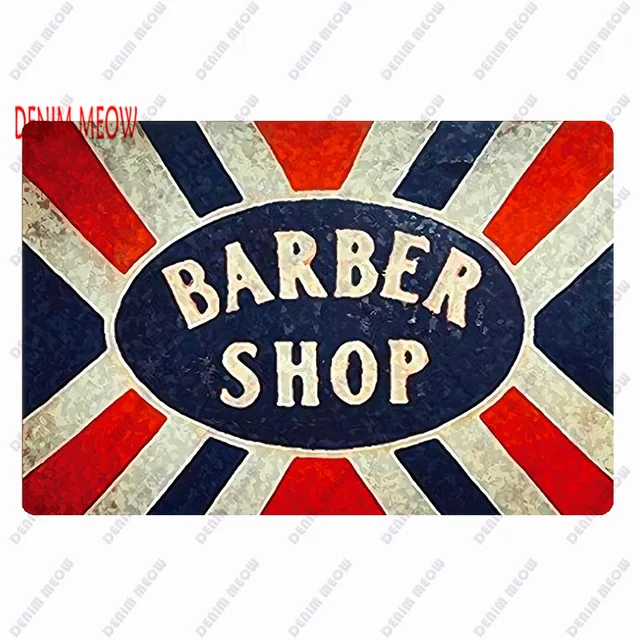 Hair Cutting Retro Plaque Metal Signs BARBER SHOP Vintage Painting Wall Art Posters Cafe Bar Pub Shave & Haircut Home Decor WY28 3