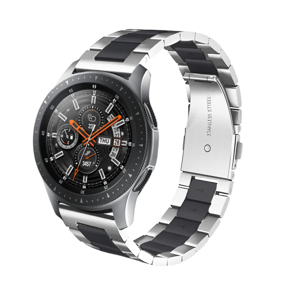 Металлический браслет из нержавеющей стали ремешок для samsung galaxy watch 46 мм 42 мм gear S3 Frontier ремешок для huawei watch GT ремешок 20 - Цвет ремешка: Indirect black