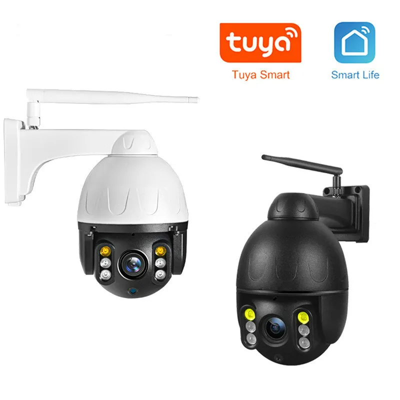 

INQMEGA Tuya Camera WIFI PTZ Dome AI1080P 4X Digital two-way walk IP67 Waterproof Security IP camera Smart Life pure metal body