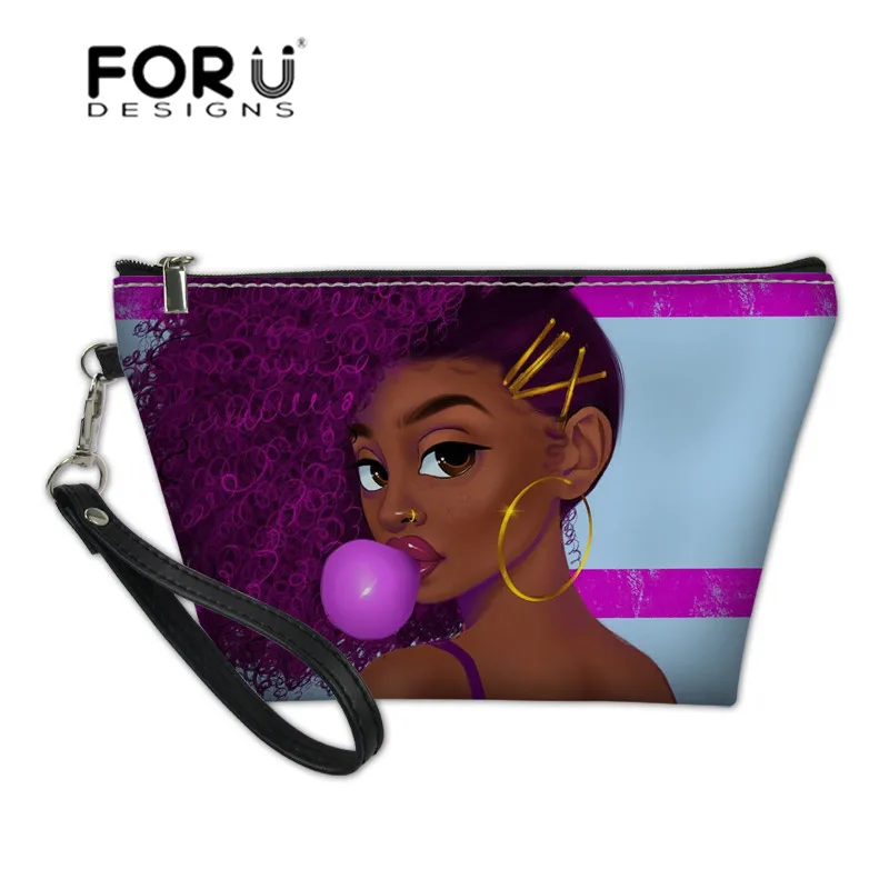 FORUDESIGNS косметички для женщин черное искусство африканских девушек путешествий