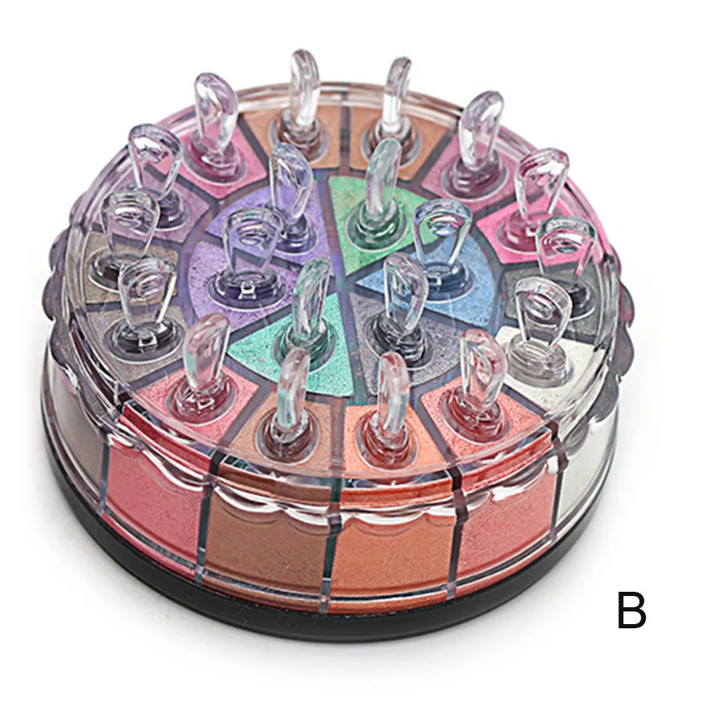 20 цветов Тени для век Палитра пудры мерцающие тени для век Пудра Набор косметический макияж набор Высокое качество торт в форме тарелки X#4 - Цвет: B
