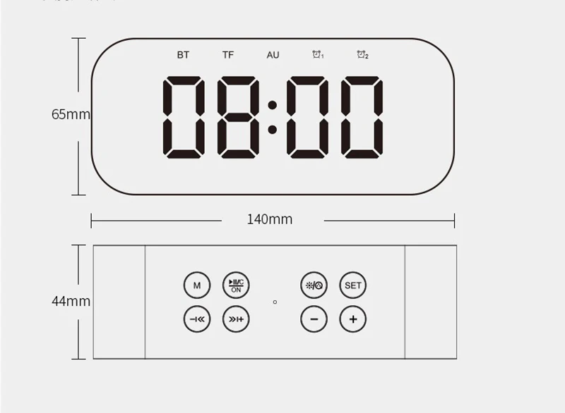 Новинка, Bluetooth, динамик, настольные часы, светодиодный, время повтора, будильник для ПК, ноутбука, телефона, дома, мода, зеркало, настольный динамик, часы