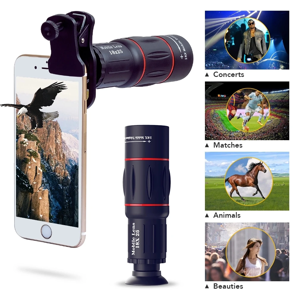 APEXEL 18X Telescope Optical Zoom Mobile Phone Lens For iPhone