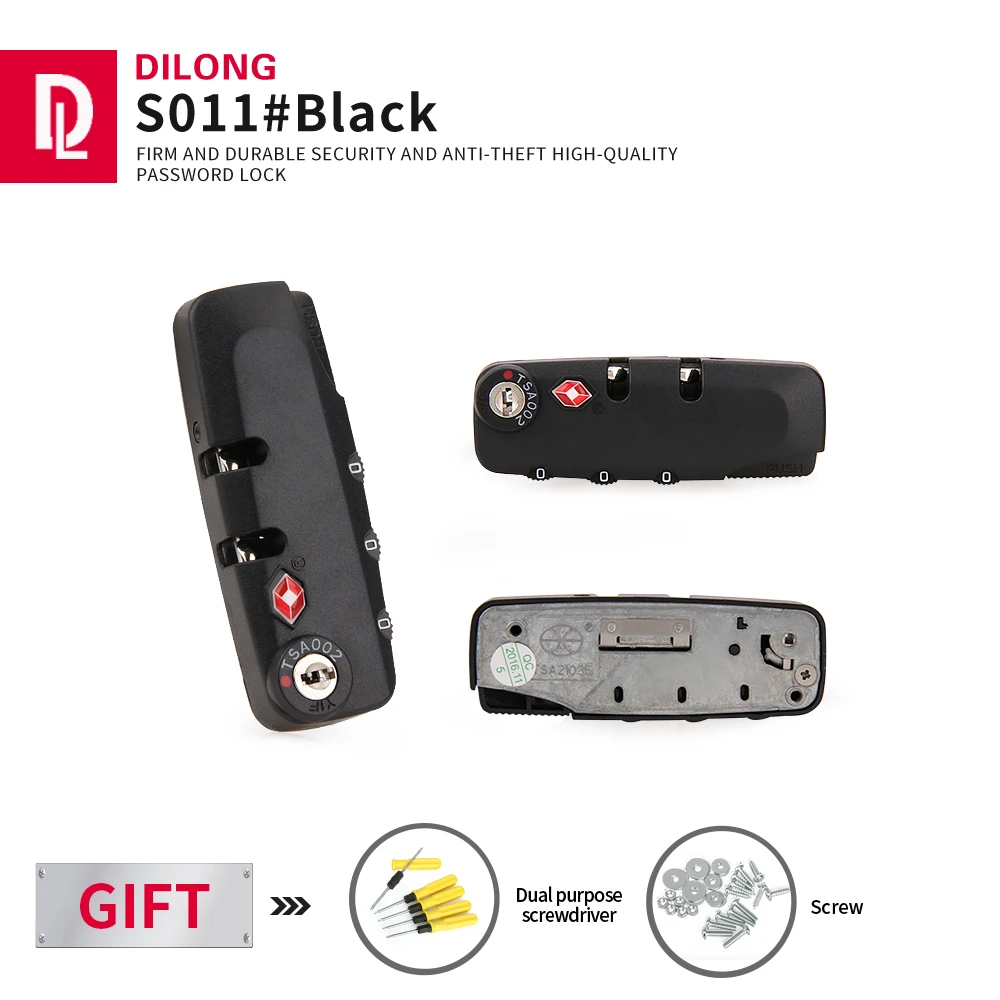 DILONG S011 Trolley case accessories password buckle locks customs travel universal luggage detachable latch lock