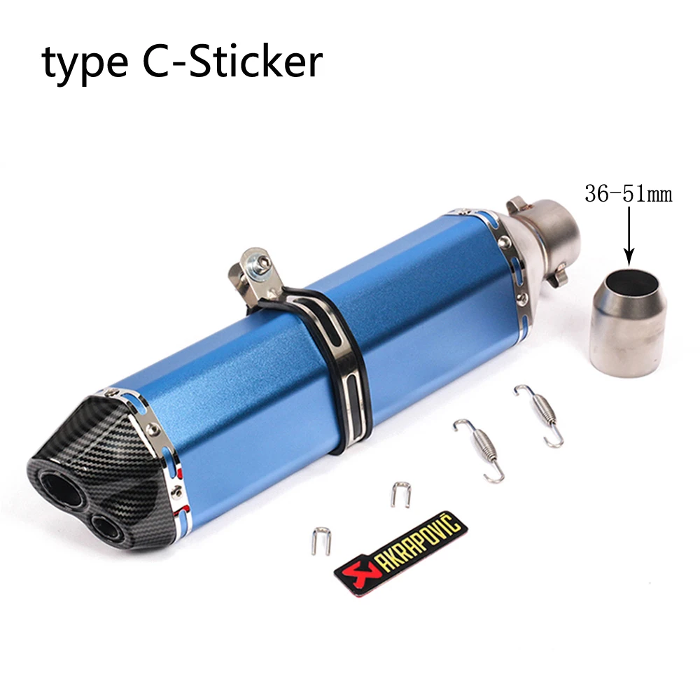 type C-Sticker Универсальный мотоцикл выхлопной трубы Escape Moto ATV Скутер KTM велосипед ямы для YAMAHA FZ6N MT125 MT09 XMAX300 CB500F GSR750 Z900 - Цвет: type C-Sticker